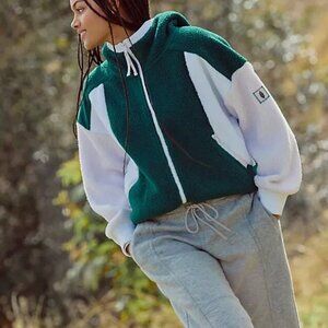 Free People FP Movement Hit the Slopes Hoodie Zip Fleece Sherpa M NWT $168